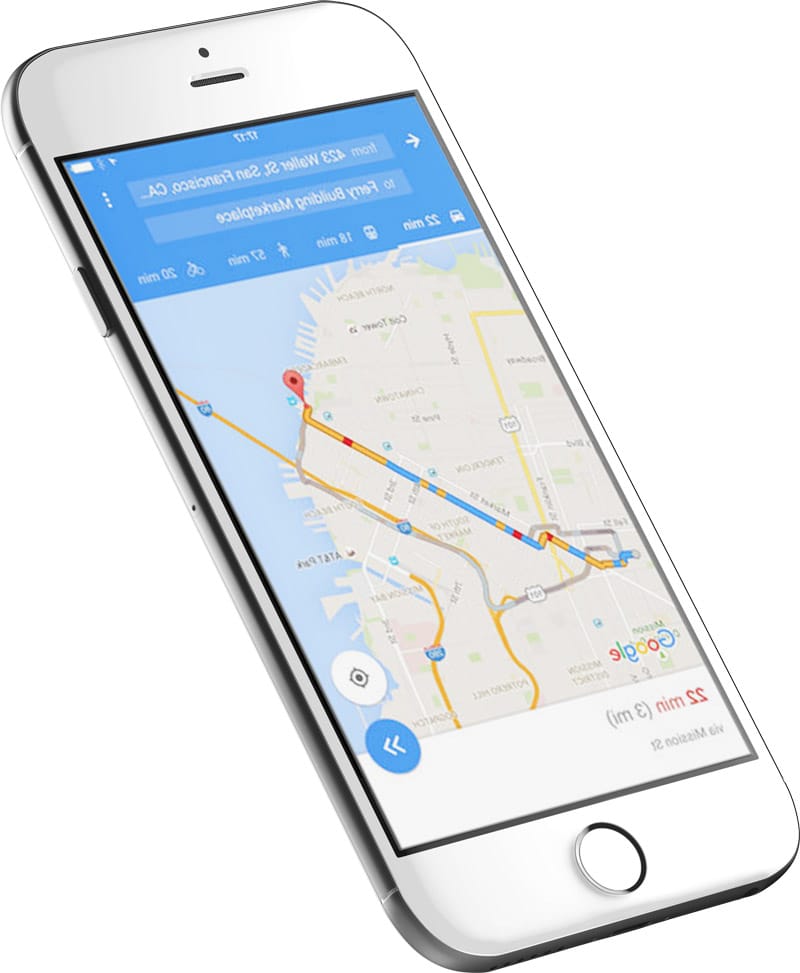 Image of an iPhone6 with different screenshots of the app.